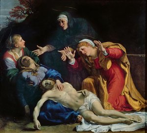 死んだキリストは嘆き悲しんだ（「三人のマリア」）、1604年頃